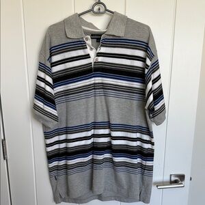 Men's Striped Gray Polo Shirt